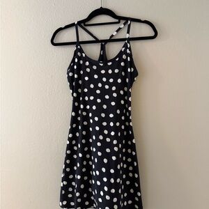 OUTDOOR VOICES - Black and White Polka Dot Spaghetti Strap Dress - Size XS